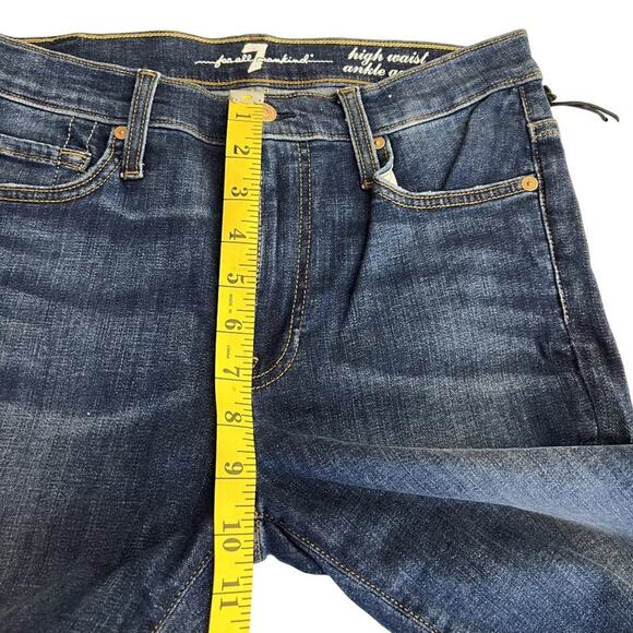 7 For All Mankind Ankle Gwenevere Jeans Women 23 x 32 Denim 5 Pocket High Waist - Picture 8 of 15